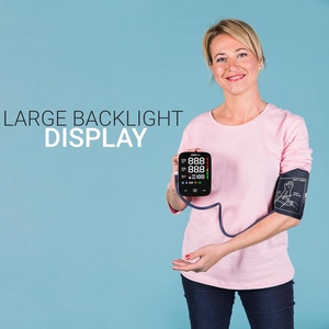 Tensiomètre de bras supérieur numérique pour usage domestique, automatique, grand écran LED, mémoire de lecture 2x120, deux brassards réglables, batterie - Product Image 5