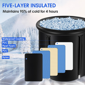 Baignoire à glace portable et légère en PVC avec couvercle et sac de rangement, durable pour la maison et les voyages, pour adultes, athlètes et utilisation en extérieur - Product Image 3