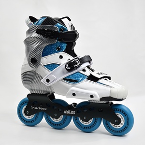 Patins à roulettes à coque rigide en fibre de carbone bleue pour adultes, nouveau design, patins à roulettes à 4 roues, patins à roulettes entièrement en carbone - Product Image 6