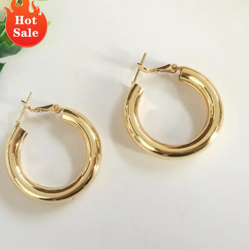 INS Hot Unique Small Big Huggie Dangle Gold Hoop Earrings For Women gold plated chunky gold hoops earrings