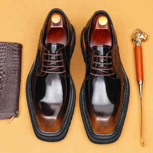 2026 Men's Trendy Waterproof Evergreen Anti-Slip Breathable Leather <b>Shoes</b> for Business Casual Office & Career - Product Image 3