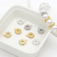 Perles intercalaires, anneaux de jonction et fermoirs à trois voies en cuivre plaqué or 14K, zircon, forme baril, inaltérables, pour la fabrication de bijoux DIY