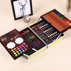 XinyiArt تخصيص 145 قطع الألومنيوم مربع الرسم لعب الاطفال عدة الرسم الفني قلم ألوان مائية للأطفال هدية - Product Image 4