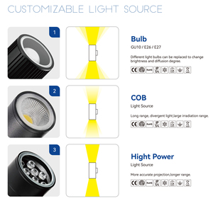 Lampada da Parete Moderna per Esterni E26 LED, Impermeabile, a Cilindro, con Sensore di Movimento dal Tramonto all'Alba - Product Image 5