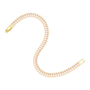 Shiny Selection Rose Gold Zircon <b>Bracelet</b> Channel Setting Party Jewelry Women's Fashion Cuff <b>Bracelet</b> - Product Image 2