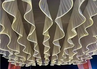 H128 Draperie de plafond pour mariage très vendue avec éclairage, décoration de plafond de salle, tentures suspendues pour événements de mariage