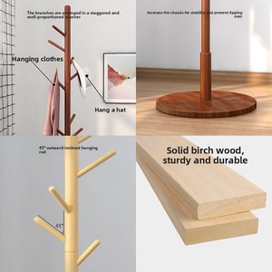 Appendiabiti Verticale in Legno Massello Stile <span class=keywords><strong>Etnico</strong></span>, Mobile Multifunzionale per Camera da Letto, Appendiabiti Rosso Semplice, Vendita all'Ingrosso - Product Image 4