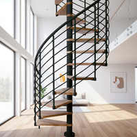 Escalier en spirale préfabriqué en fer forgé pour extérieur, design français, fixation par boulons