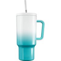Gobelet isotherme double paroi 40 oz en acier inoxydable avec poignée et paille, revêtement poudré, pour café, vente en gros directe usine