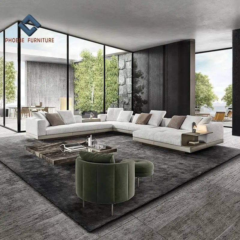 Новейшая L-образная мебель для гостиной, модульная мебель для дивана от итальянского дизайнерского завода с 2008 года