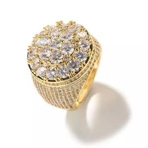 Bold Hip Hop <b>Men's</b> Bling <b>Ring</b> Moissanite Fully Iced Design Bezel Setting Weddings Anniversaries Party Nights Out - Product Image 1