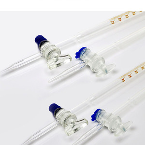 Vente en gros 50ml Burette en verre ambré clair avec robinet d'arrêt PTEE pour laboratoires - Product Image 5