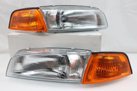Juego de Luces Delanteras Ámbar para Mitsubishi Lancer Evo 97'-02', Luces de Esquina Cromadas