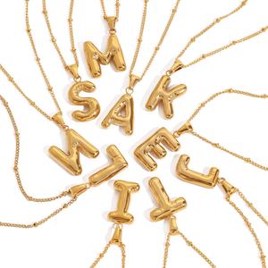 18K Gold Plated Stainless Steel Letter <b>Initial</b> Necklace - Personalized Alphabet Pendant Jewelry , Dainty & Trendy Gift for Her - Product Image 1