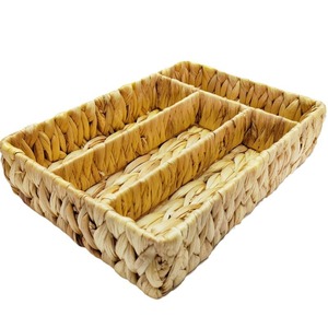 Rattan <b>Storage</b> <b>Basket</b> Rectangle Compartmentalized Eco Friendly Household Desktop Organizer Weaved <b>Basket</b> Frame RD235034 - Product Image 2