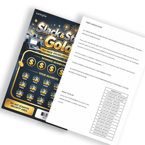 Anti-counterfeiting Design Lottery Tickets Scratch Card Offset Printed Art Coated <b>Gloss</b> varnish Printing Lottery Card - Product Image 3