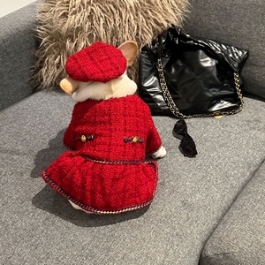 Ropa <span class=keywords><strong>de</strong></span> Diseño para Perros, Chaqueta <span class=keywords><strong>de</strong></span> Tweed Roja, Sombrero <span class=keywords><strong>de</strong></span> Boina, Traje para <span class=keywords><strong>Bulldog</strong></span> Francés, Pug y <span class=keywords><strong>Razas</strong></span> Pequeñas - Product Image 6