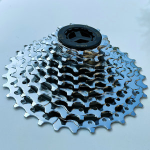 Piñón Libre de 9 Velocidades Ata Tipo Cassette para Bicicleta, Aleación de Aluminio Cromado Plateado, Duradero - Product Image 4