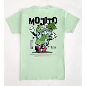 Camiseta Mojito Cocktail Verde Claro Unisex Promocional - Product Image 1
