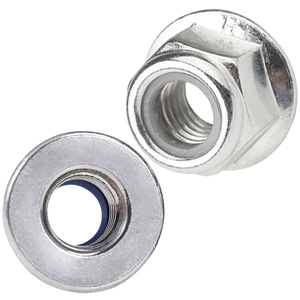 304 Stainless Steel Nylon Hex Flange Lock <b>Nut</b> - Product Image 1