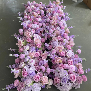 HK-FR011 Camino de Mesa de Flores Artificiales de Seda, Camino de Mesa con Rosas, Camino de Mesa con Flores para el Pasillo, Decoración Floral para Bodas y Fiestas - Product Image 2