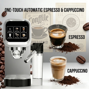 Máquina de Espresso Semiautomática de Estilo Italiano Concentrada de Fábrica para el Hogar, para Lattes y Cappuccinos, con Contenedor de Leche, ITALIAN-STY - Product Image 3