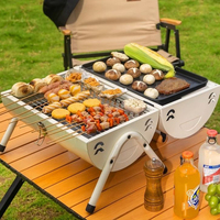 Gril à poulet en acier inoxydable robuste, barbecue au charbon de bois, fumoir à granulés, gril à gaz commercial avec couvercle