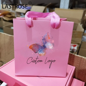 Borsa della spesa di lusso all'ingrosso del cartone rosa chiaro riciclabile etichetta privata per i cosmetici per il regalo del rossetto del Mascara - Product Image 4