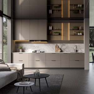 New Arrival Modern Cabinet Design Luxury Custom Solid Wood Tall Cabinets Living Room <b>Furniture</b> <b>Kitchen</b> Cabinets - Product Image 3