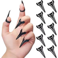 Faux ongles rétro gothiques en métal, style luxe, avec griffes et lettres imprimées, fournitures pour Halloween
