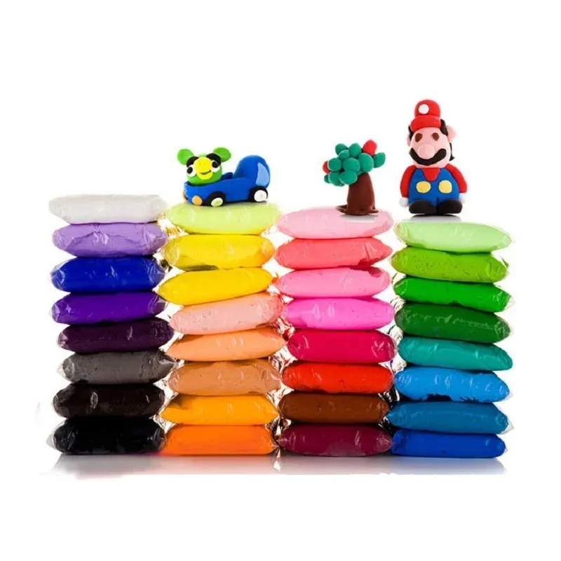 36 रंग 20 ग्राम पॉलिमर सुपर लाइट प्ले मिट्टी सेट डिय सुरक्षा प्लास्टिकइन बच्चों के लिए कल्पना खिलौने