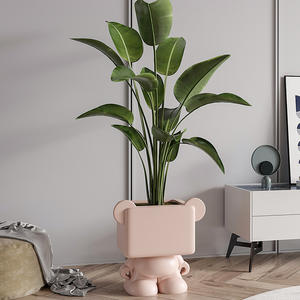 Logo personnalisé mignon dessin animé ours chutes pots de fleurs plante verte fleur artificielle maison intérieur <span class=keywords><strong>balcon</strong></span> décor pot de fleur - Product Image 4