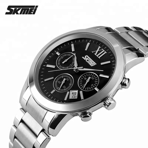 SKMEI 9097 Người Đàn Ông Sang Trọng Xem Kinh Doanh Không Thấm Nước Ban Nhạc Thép Không Gỉ Lớn Quay Số Thạch Anh Đồng Hồ - Product Image 4