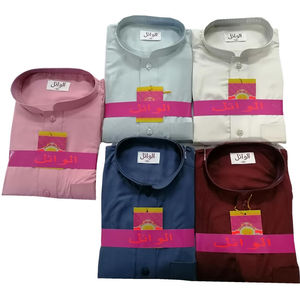 2026 Arabie Saoudite Thobe pour <span class=keywords><strong>homme</strong></span> en Coton Polyester à Col Montant Blanc, Vêtement Islamique pour le Ramadan, Jubbah - Product Image 2