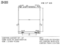 JD 28205 pièces de rechange de voiture radiateurs pour NISSAN SAFARI 2007-AT radiateur 21460-VC200 radiateur Automobile