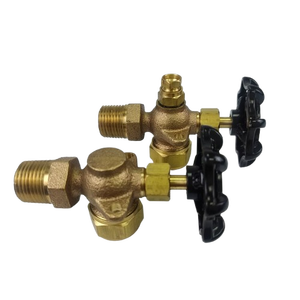Robinet de jauge d'eau en bronze 1/2 po avec drain inférieur, interrupteur en verre sans trou sur l'autre poignée, noir - Product Image 4