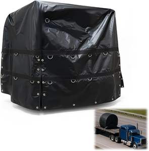 Bâche robuste en vinyle noir 18 oz pour remorque, benne de camion à benne basculante et plateau de camion à plateau plat, 6' x 6' x 6' - Product Image 1