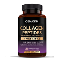 Collagène hydrolysé multi-peptides OEM types I, II, III, V et X - Complément vitaminique C et E - Soutien pour la peau, les cheveux, les ongles et les articulations