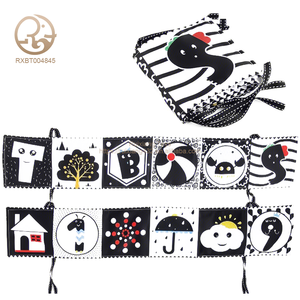 Venta al por Mayor de Juguetes Educativos 2025, <span class=keywords><strong>Libro</strong></span> de <span class=keywords><strong>Tela</strong></span> para Bebés de Peluche Personalizado, en Blanco y Negro de Alto Contraste - Product Image 1