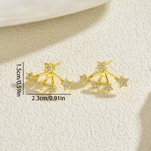 Star Stud <b>Earrings</b> With Diamond Inlay For Party Fashion Jewelry Stainless Steel Ear <b>Posts</b> - Product Image 4