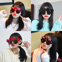 STOCK pas cher vente nouveauté monture en plastique mode noël drôle filles femmes fête lunettes colorées
