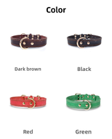 Collier pour chien robuste en cuir véritable pleine fleur de vache de 4,5 mm d'épaisseur avec double anneau en D pour grands chiens – Vente en gros