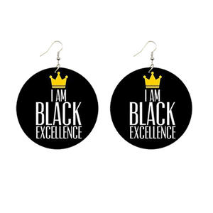 Black Lives Matter Afro Drop <span class=keywords><strong>Pendientes</strong></span> para mujer Cabello natural Diseño de madera BLACK GIRL MAGIC Melanin Poppin Print Stock Fashion - Product Image 4
