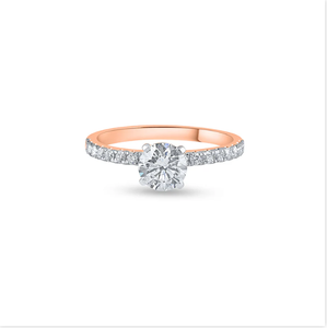 แหวนหมั้นเหนือกาลเวลาสร้างด้วยเพชรสีโรสโกลด์18K เพื่อลุคสุดโรแมนติกจากอินเดีย - Product Image 1