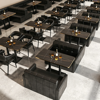 Meubles de salon modernes pour hôtel, restaurant, bar, discothèque, canapé, chaise de pub, table, comptoir, ensemble en forme de U ou de L, en cuir PU et métal