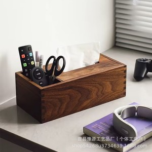 Solid Wood Pen Holder Black Walnut Desktop <b>Makeup</b> Brush Storage <b>Box</b> Square Shape Creative Gift - Product Image 2
