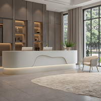 Comptoir de réception en bois laqué argent design moderne de luxe pour hôtels, petites boutiques et salons de beauté