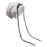 Bonnet ample vintage tie-dye à pampilles perlées, marron, décontracté, pour femme, idéal pour l'hiver
