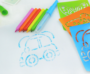 Divertidos <span class=keywords><strong>Rotuladores</strong></span> de Colores, 6 Piezas, <span class=keywords><strong>Rotuladores</strong></span> de Punta de Fieltro, Paquete de Seis Colores, con Juego de Platos de Papel - Product Image 4
