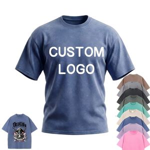 Camiseta Retro Lavada de 230 g/m² con Logotipo Personalizado, 100% Algodón, Corte Holgado, Unisex, para Hombre y Mujer, Informal - Product Image 1